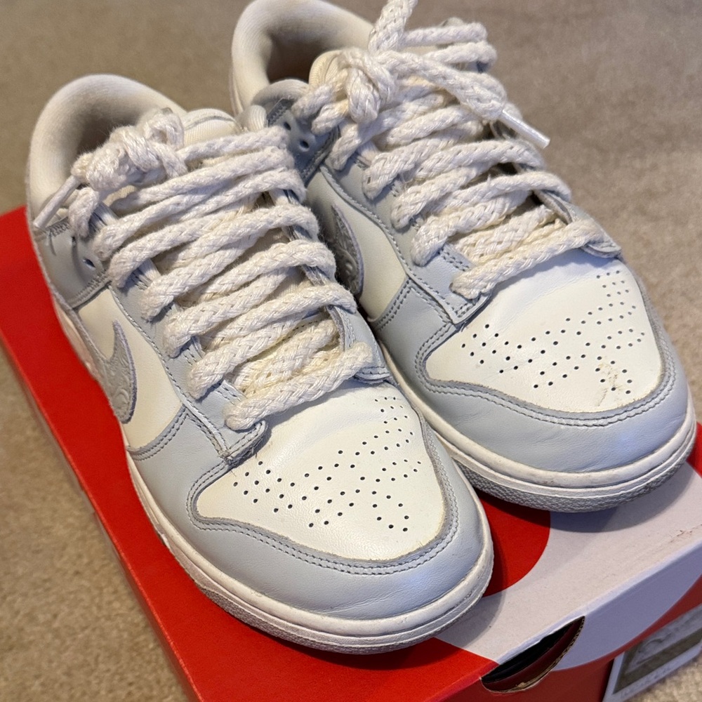 Nike White and Light Blue Athletic Shoes